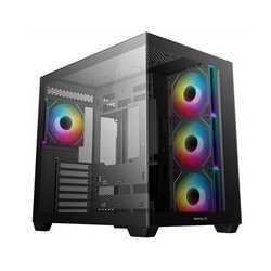 DeepCool CG530 4F Mid-Tower Case with Tempered Glass Panels, 4 Pre-Installed ARGB Fans, and Optimal Airflow Support, Black