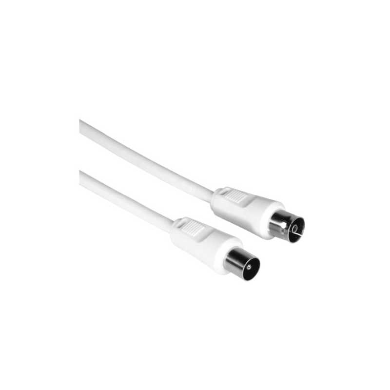 Hama Antenna Cable, Coax Male to Coax Female, 75dB, 3 Metre, White