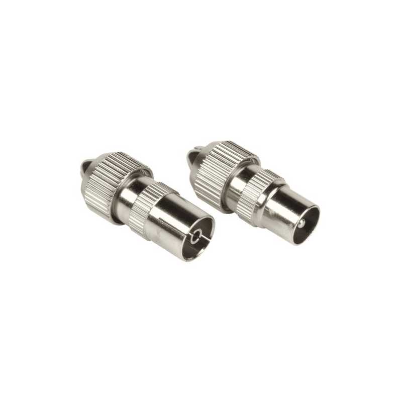 Hama Coax Connector Set, 1 Male & 1 Female, Metal, Screw Attachment