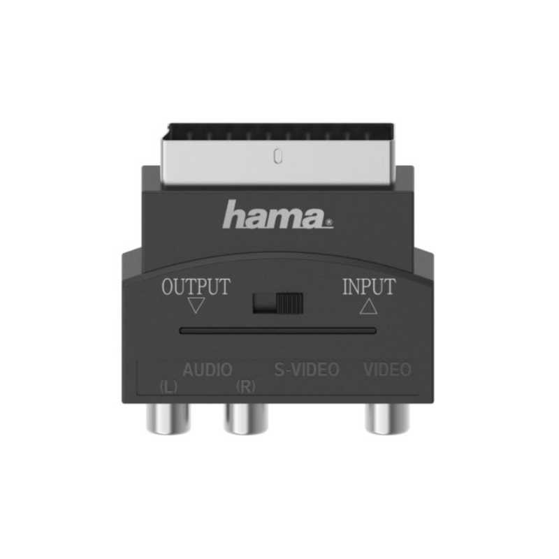 Hama Video Adapter - Scart Male to S-VHS Socket / 3x RCA Sockets, IN/OUT Switch