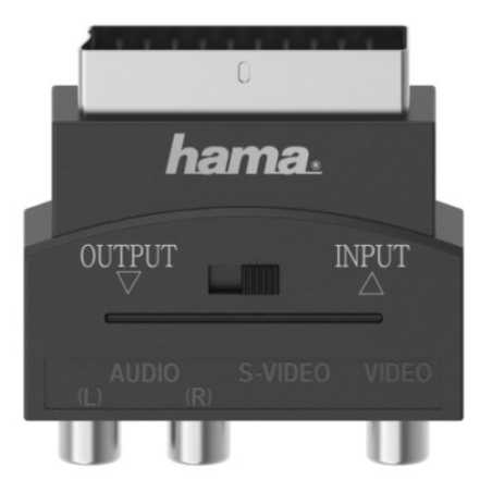 Hama Video Adapter - Scart Male to S-VHS Socket / 3x RCA Sockets, IN/OUT Switch