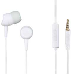 Hama (Kooky) In-Ear Earset, 3.5mm Jack, Inline Microphone, Answer Button, Cable Kink Protection, White