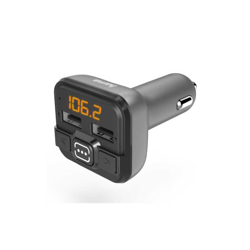 Hama FM Transmitter with Bluetooth, microSD Slot, 2x USB-A