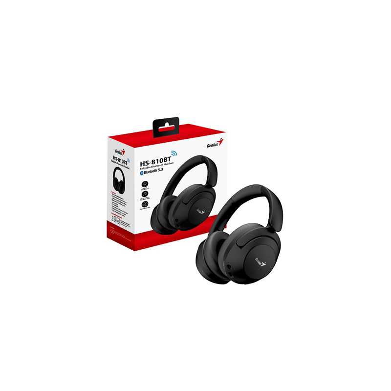 Genius HS-810BT Foldable Bluetooth 5.3 Headset with USB-C Charging