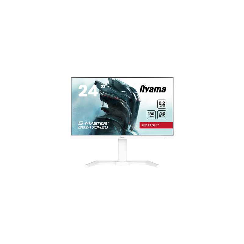 iiyama G-MASTER GB2470HSU-W6 Red Eagle 23.8 inch IPS Monitor, Full HD, 0.2ms, HDMI, DisplayPort, USB Hub, Freesync, 180Hz, Speak