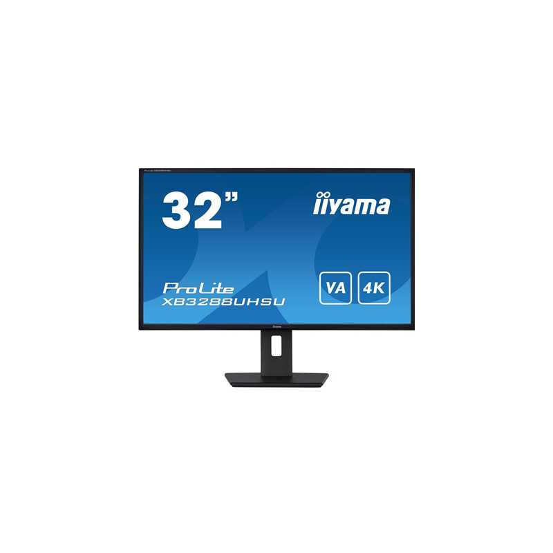 iiyama PROLITE XB3288UHSU-B5 32 Inch 4K Monitor, IPS, 3ms, 60hz, FreeSync, HDMIx2, Display Port, USB Hub, PIP, Speakers, Int PSU