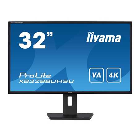 iiyama PROLITE XB3288UHSU-B5 32 Inch 4K Monitor, IPS, 3ms, 60hz, FreeSync, HDMIx2, Display Port, USB Hub, PIP, Speakers, Int PSU