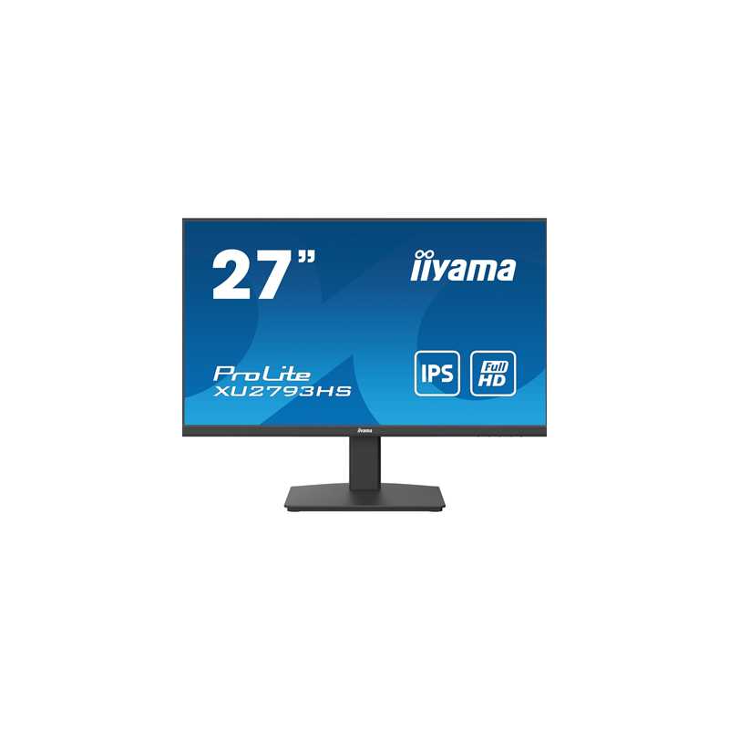 iiyama Prolite XU2793HS-B7 27 inch Frameless IPS Monitor, Full HD, 1ms, HDMI, DisplayPort, 100Hz, Speakers, Black, Internal PSU,