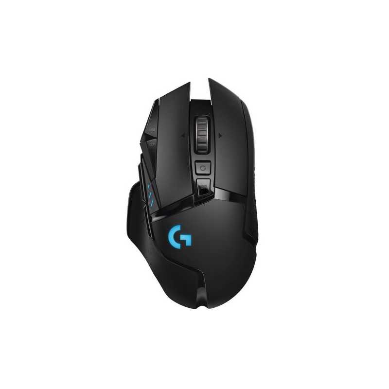 Logitech G502 LIGHTSPEED Wireless/Wired RGB Gaming Mouse, HERO 25K sensor, 25600 DPI, PTFE Feet, Adjustable Weights, Black