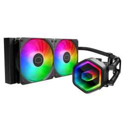 Cooler Master MasterLiquid 240 Core II 240mm ARGB Liquid CPU Cooler, Dual Chamber Pump w/ Infinity Mirror, Black