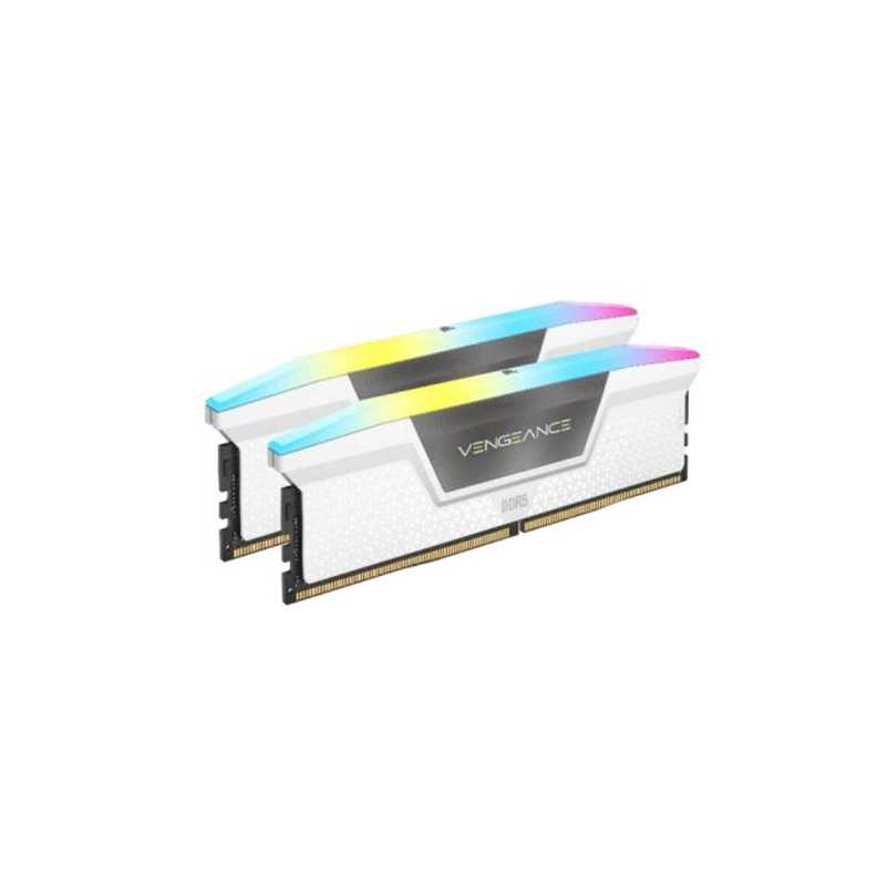 Corsair Vengeance RGB 32GB Kit (2 x 16GB), DDR5, 6000MHz, CL30, 1.4V, XMP 3.0, PMIC, White, DIMM Memory