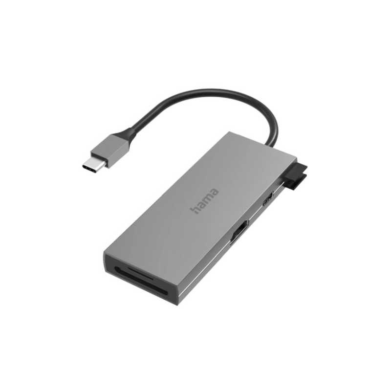 Hama USB-C 3.2 Gen1 Hub w/ HDMI & Card Reader - 2x USB-A, 1x USB-C, 1x HDMI, SD & microSD Slots, Aluminium